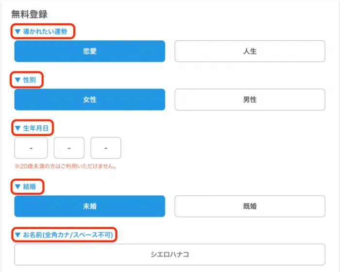 情報入力する